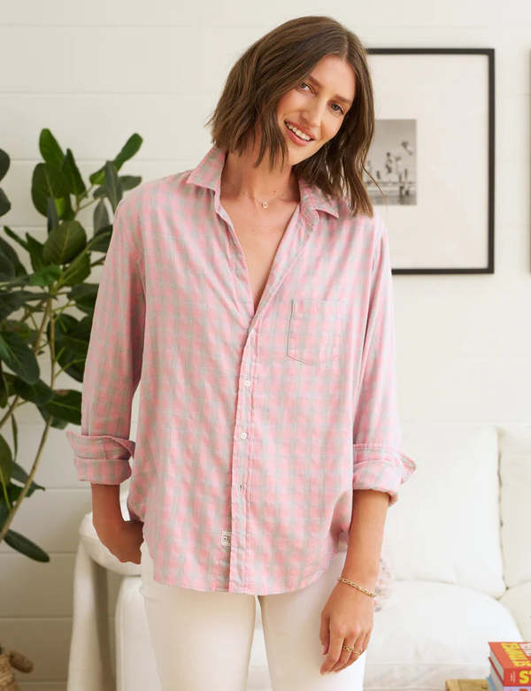 Frank & Eileen Relaxed Shirt Grey/Pink Check