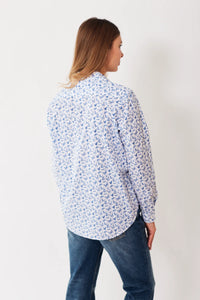 Eileen Button-Up in Blue Butterflies