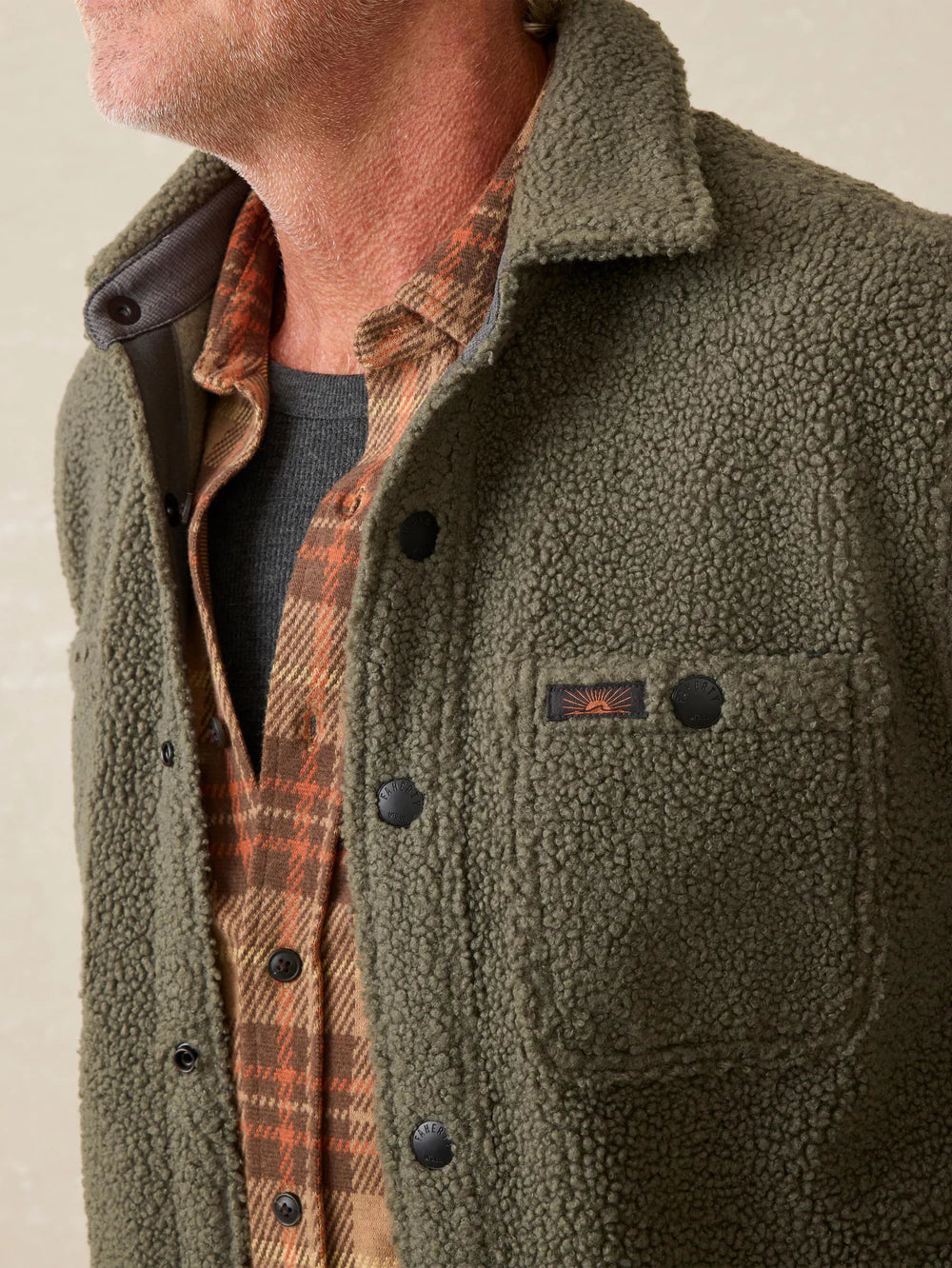 Faherty Range Fleece Cpo In Maine Forest