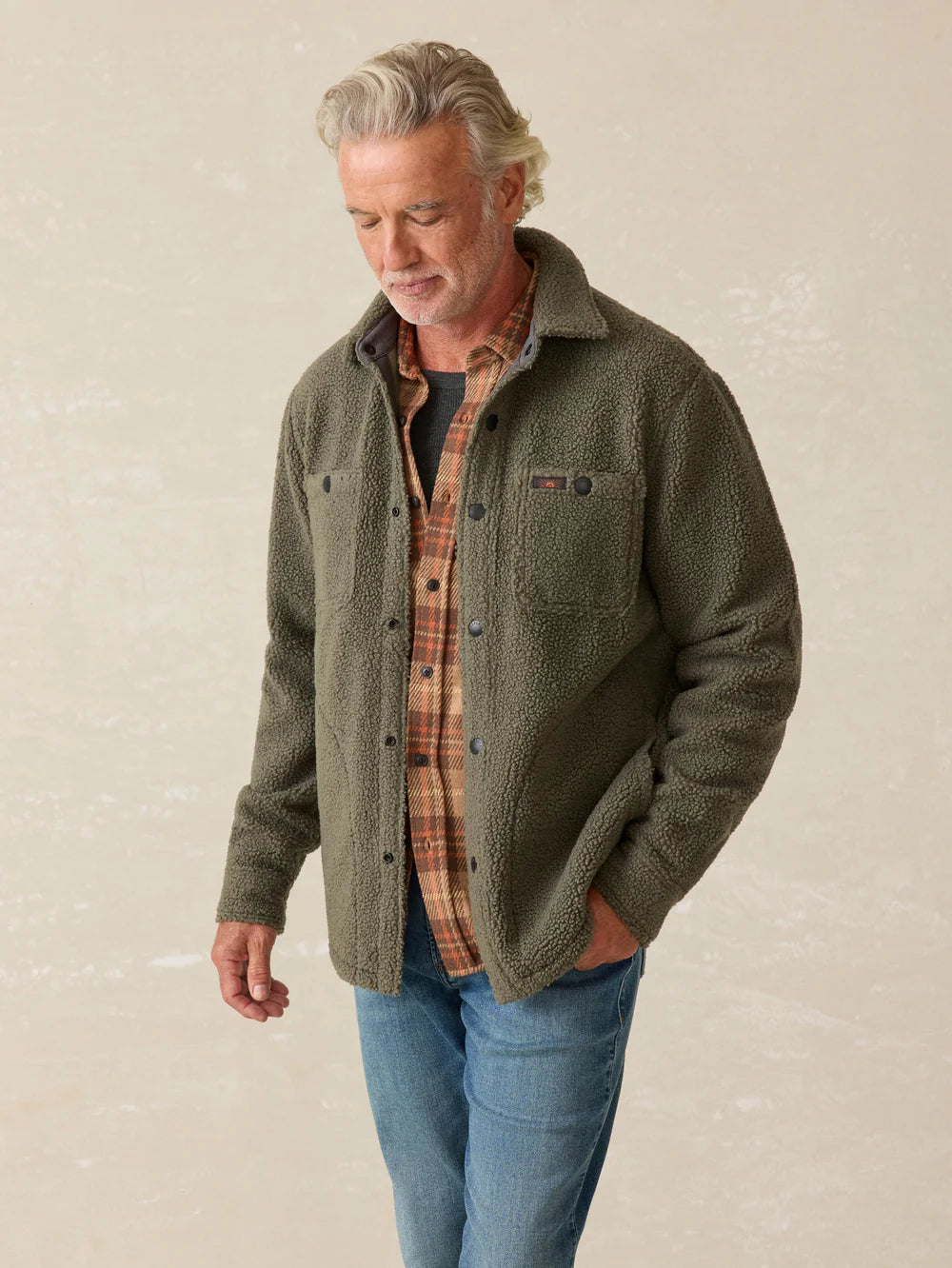 Faherty Range Fleece Cpo In Maine Forest