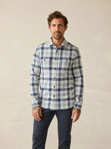 Faherty Men's Legend Sweater Shirt in Snowy Night Check