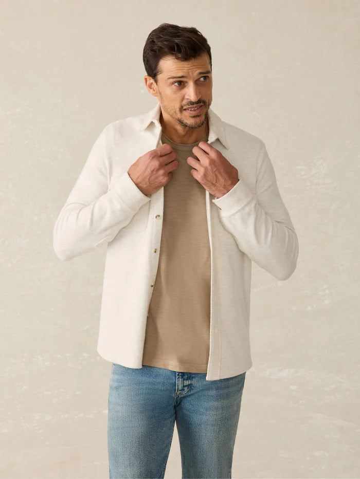 Faherty Legend Sweater Shirt in Off White