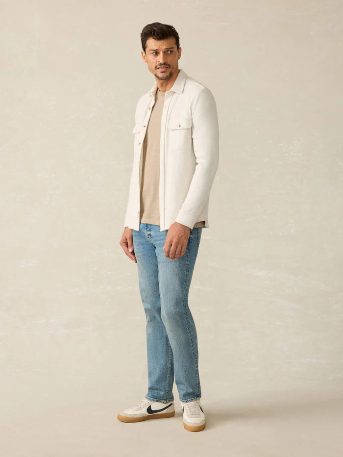 Faherty Mens Legend Sweater Shirt In Off White