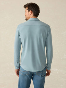 Faherty Men's Legend Sweater Shirt in Ocean Glass Twill