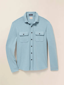 Faherty Men's Legend Sweater Shirt in Ocean Glass Twill