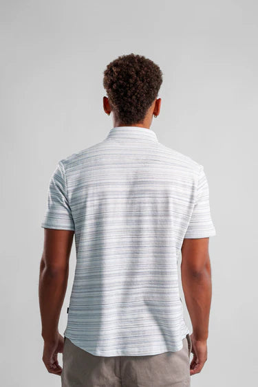Stone Rose Twilight Terry Shirt In Horizon Pinstripe