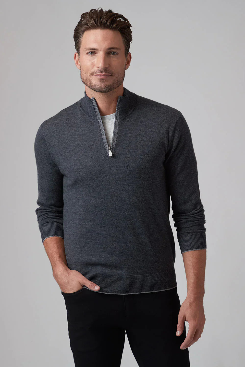 Raffi L/S Zip Mock In Forest