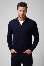 Load image into Gallery viewer, Raffi Merino Zip Mock in Navy
