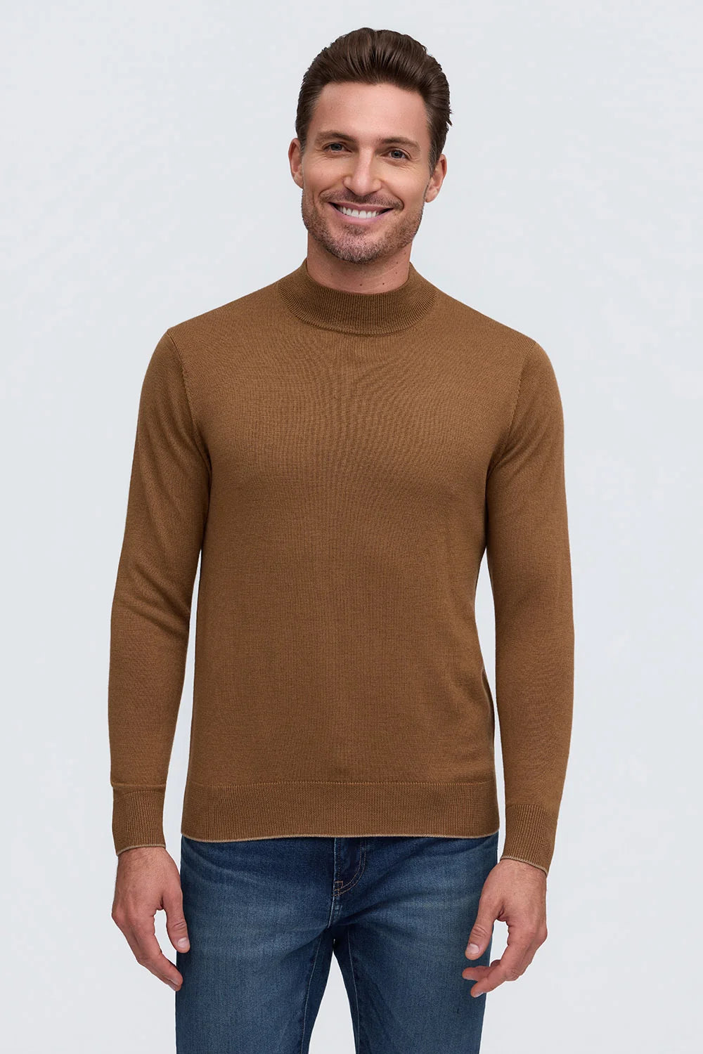Raffi Merino Mock Neck Latte
