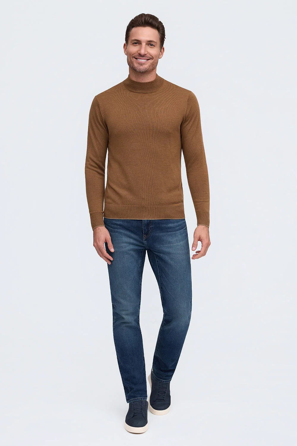 Raffi Merino Mock Neck Latte