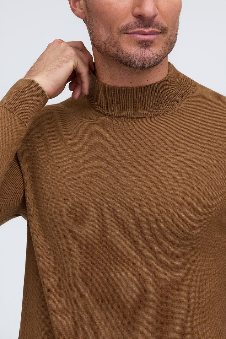 Raffi Merino Mock Neck Latte