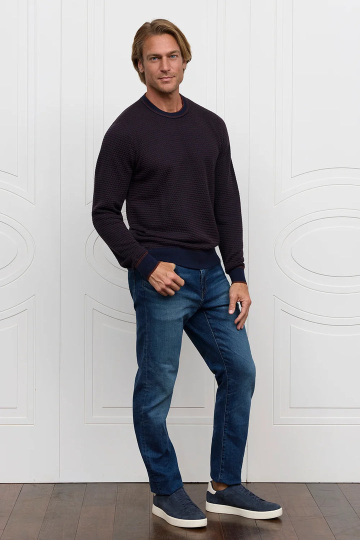 Raffi L/S Jacquard Crew Navy