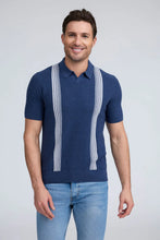 Load image into Gallery viewer, Raffi Wolf Striped Polo in Midnight
