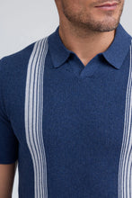 Load image into Gallery viewer, Raffi Wolf Striped Polo in Midnight
