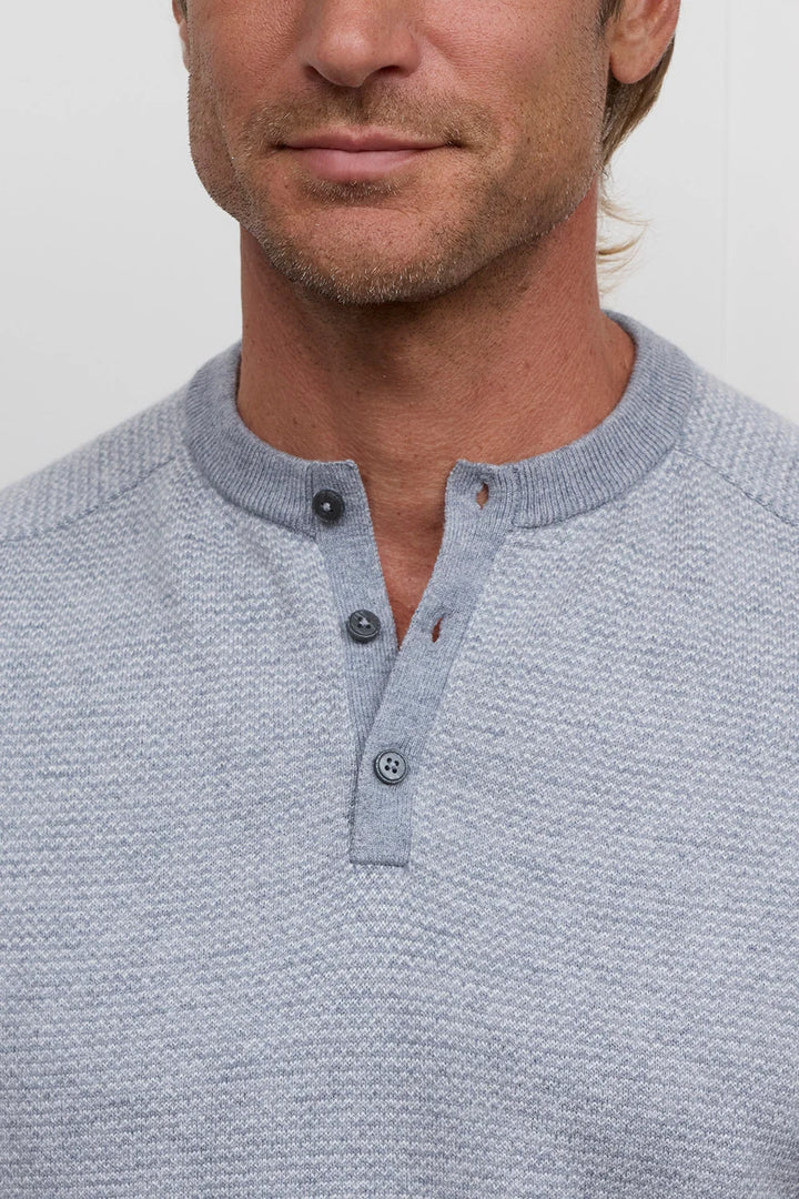 Raffi Harrison Two Tone Henley in Grey