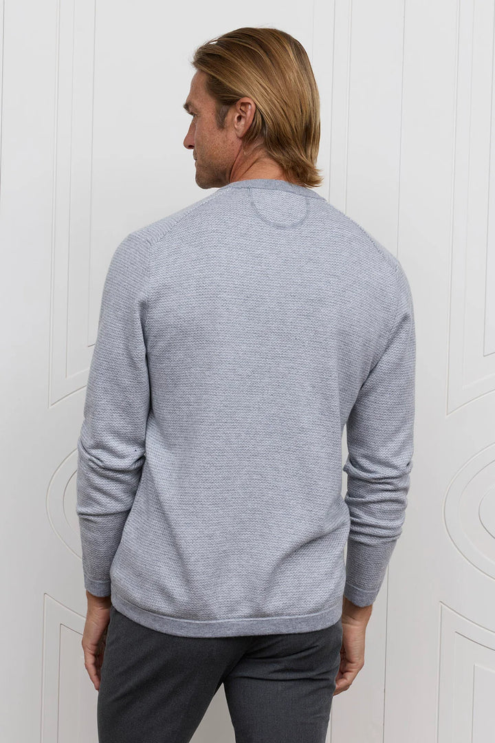 Raffi Harrison Two Tone Henley in Grey