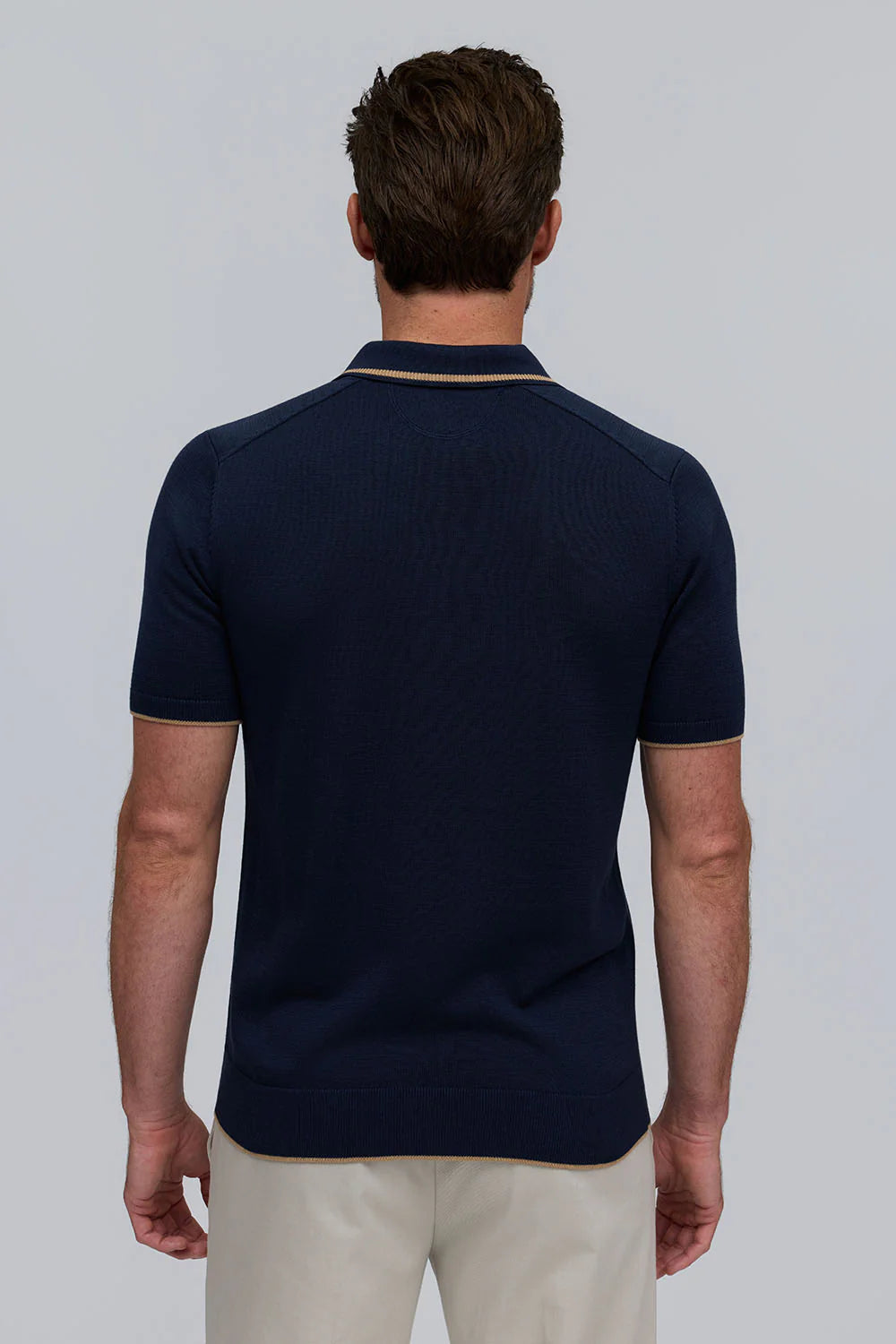 Raffi Liv Trim Collar Polo In Navy