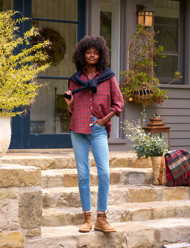 Frank &amp; Eileen Relaxed Button-Up In Small Red Plaid