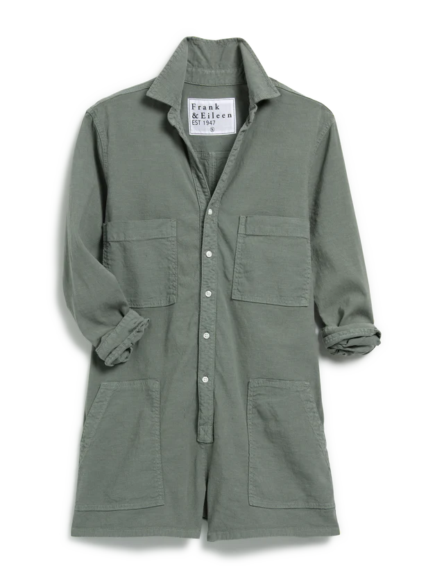 Frank &amp; Eileen Long-Sleeve Playsuit In Rosemary