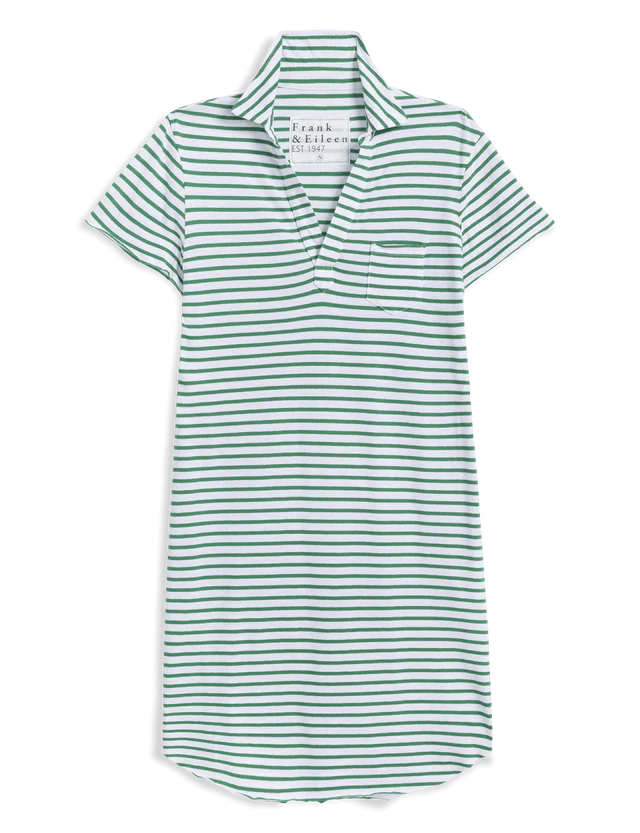 Frank &amp; Eileen Lauren Polo Dress In White French Stripe