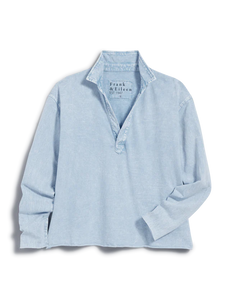 F&E Patrick Popover Henley in Mineral Blue
