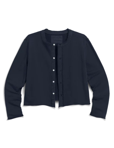 Frank &amp; Eileen Jackie Sweatshirt Cardigan in Classic Navy