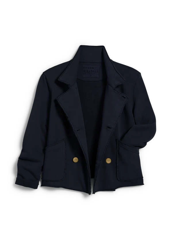 Frank &amp; Eileen Cropped Sweatshirt Peacoat In British Royal Navy