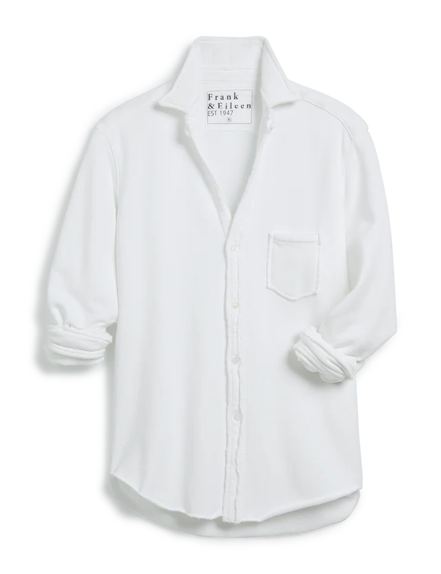 Eileen Triple Fleece Button-Up In White