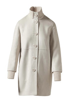 Load image into Gallery viewer, Kinross Button Front Knit Trim Coat in Birch
