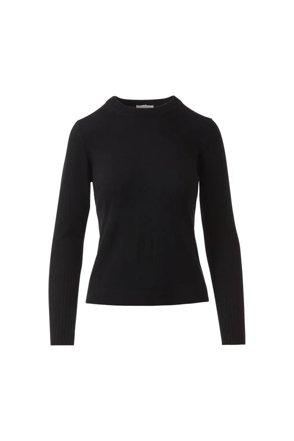 Kinross Cashmere Crewneck in Black