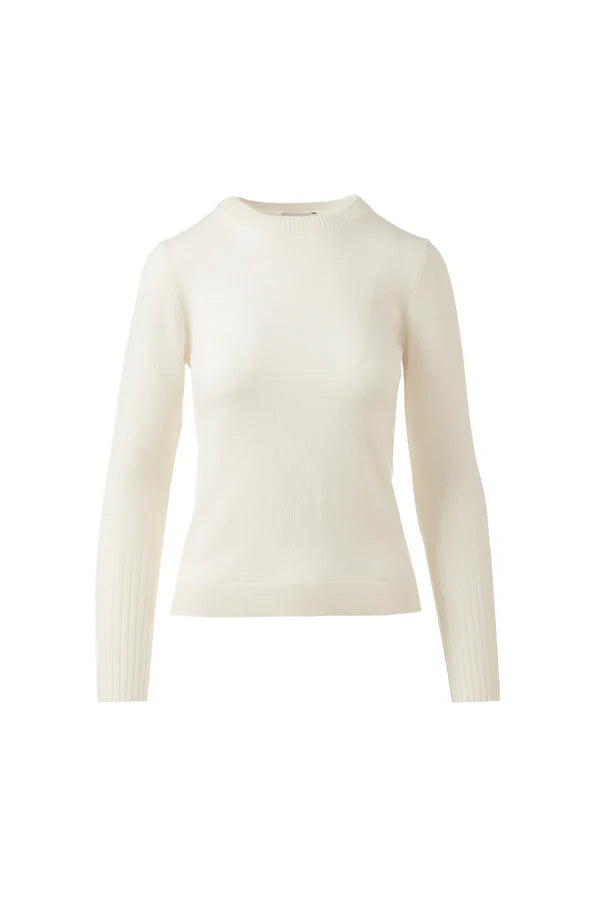 Kinross Cashmere Crewneck In Pearl