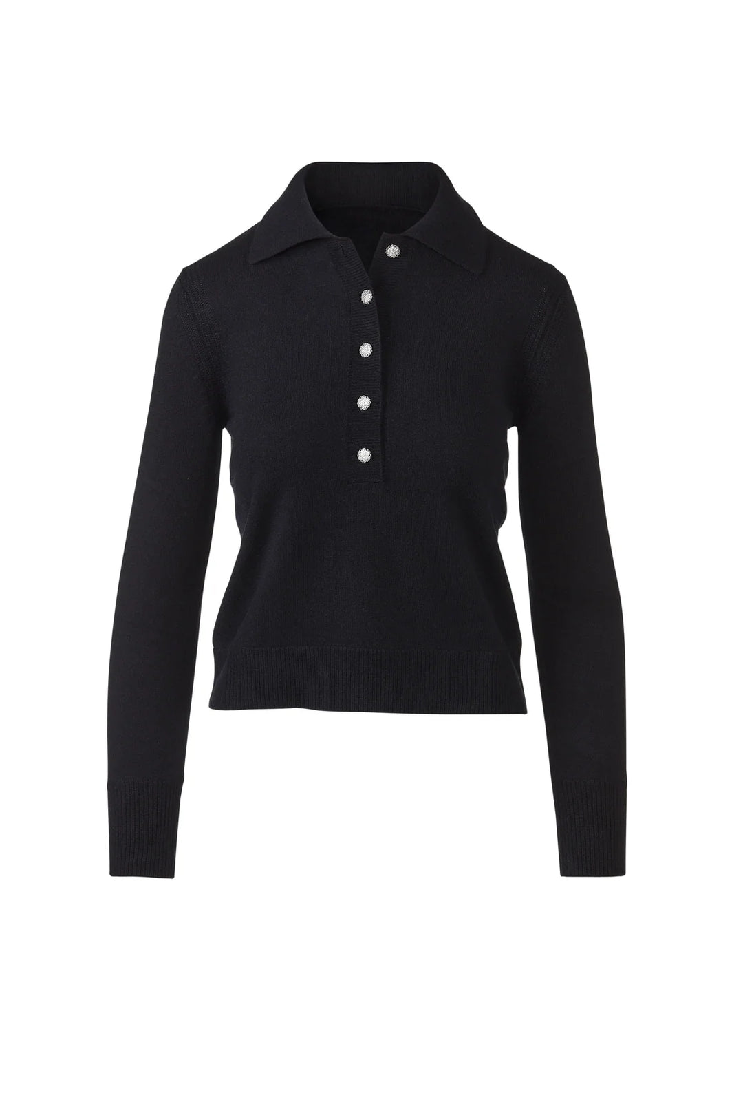 KINROSS Crystal Button Polo in Black