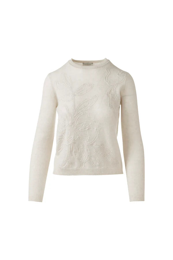 Kinross Floral Embroidered Crew