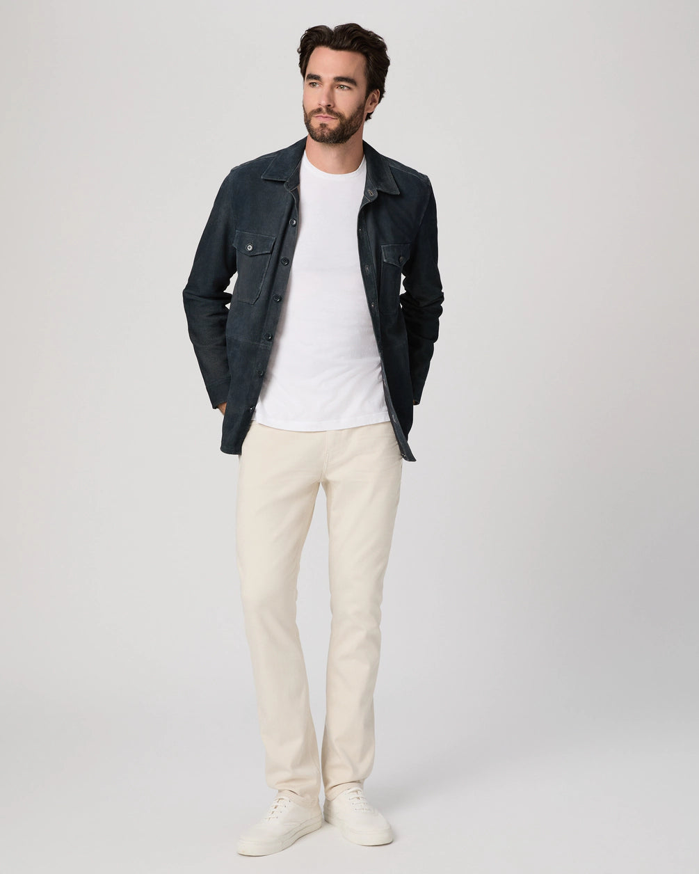 Paige Transcend Federal Jean In Sea Shell