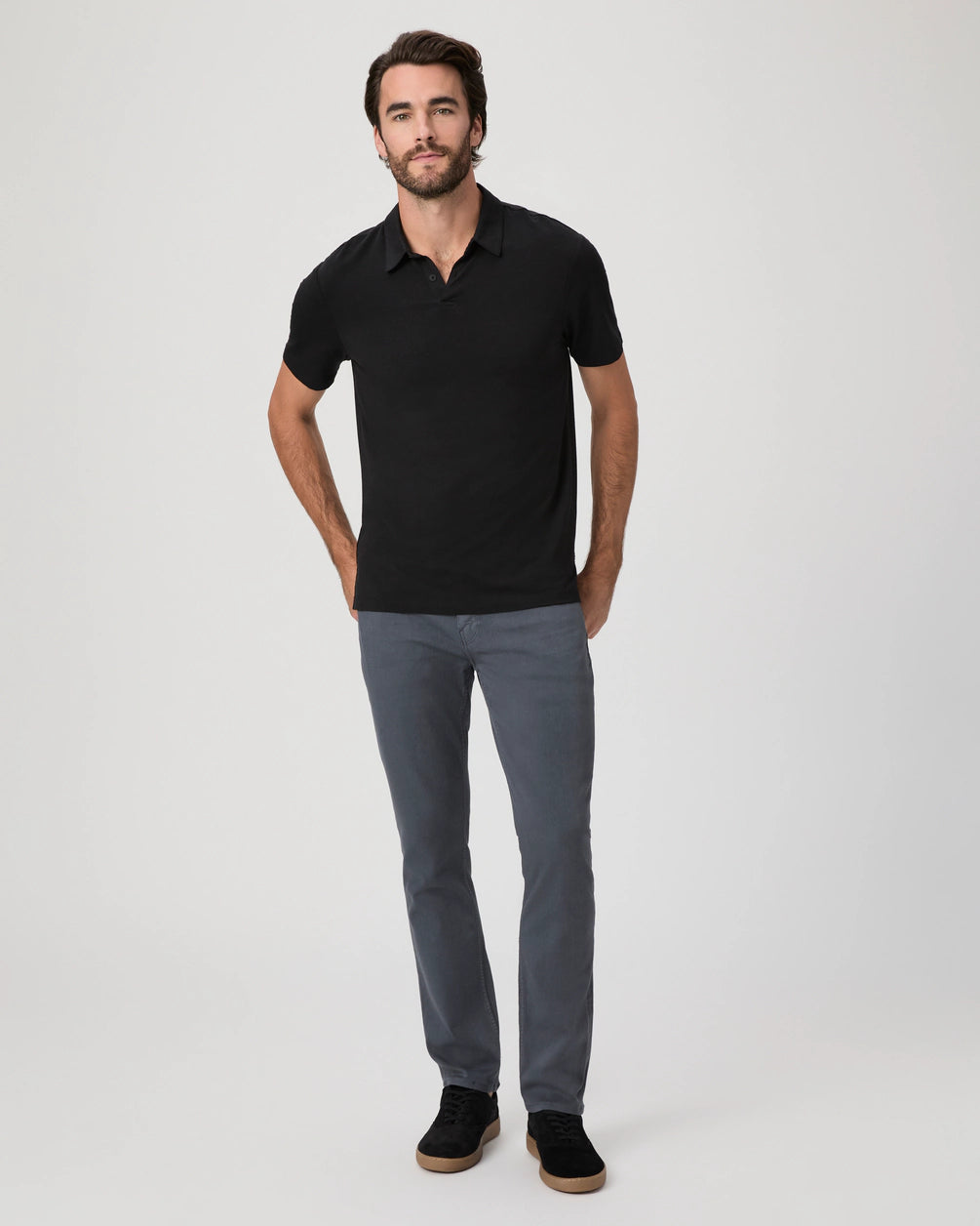 Paige Transcend Federal Slim Straight Jean In Pewter Stone