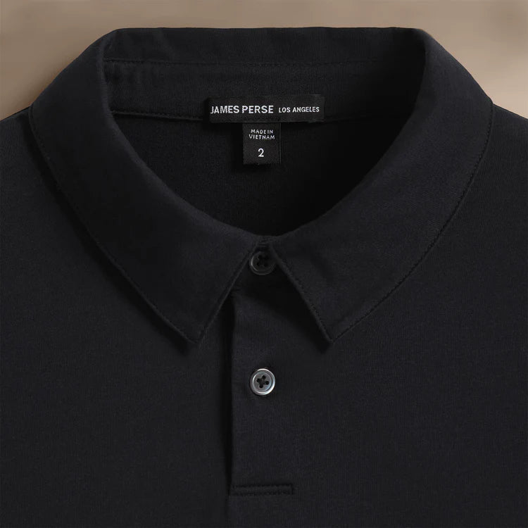 James Perse Brushed Lotus Polo In Black