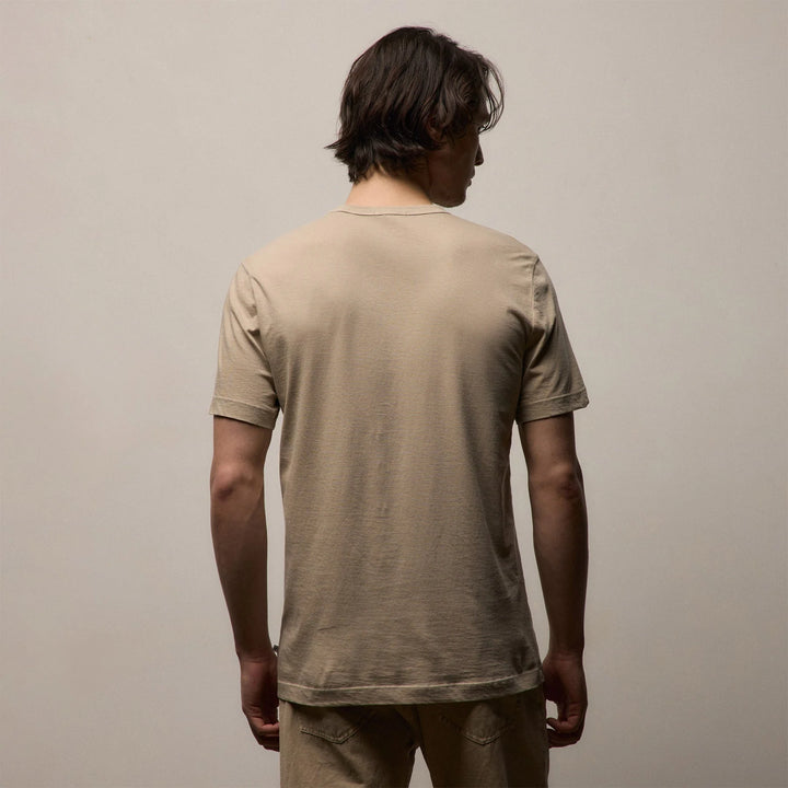 James Perse Men Short Sleeve Crew Neck In Light Khaki