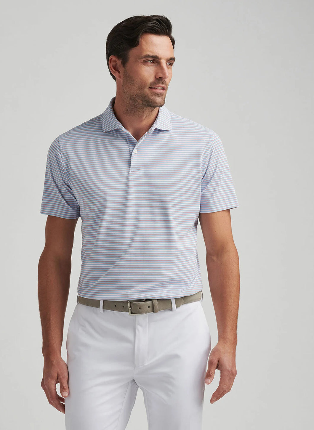 Peter Millar Tempo Performance Mesh Polo in Blue Forest