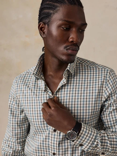 FAHERTY Soft Twill Movement Shirt - Burr Oak Gingham