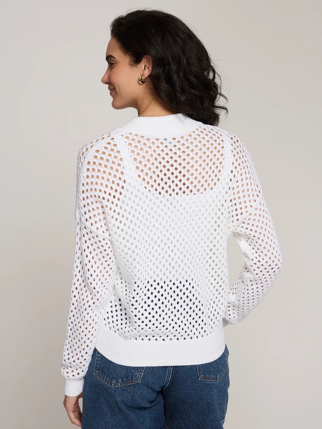 Autumn Cashmere Mesh Bomber In Bleach White