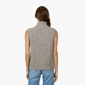 Autumn Cashmere Button Front Vest in Stormy