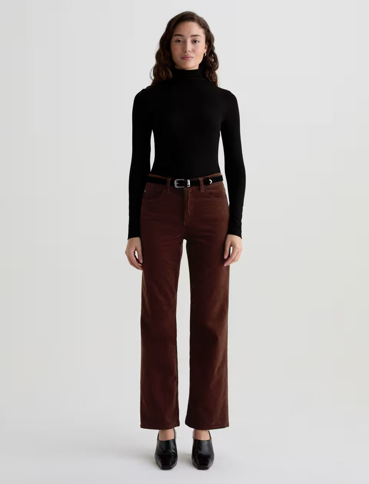 Ag Brinley Corduroy Mid-Rise Straight In Coffee Bean