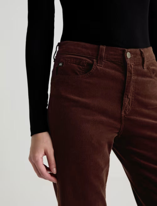 Ag Brinley Corduroy Mid-Rise Straight In Coffee Bean