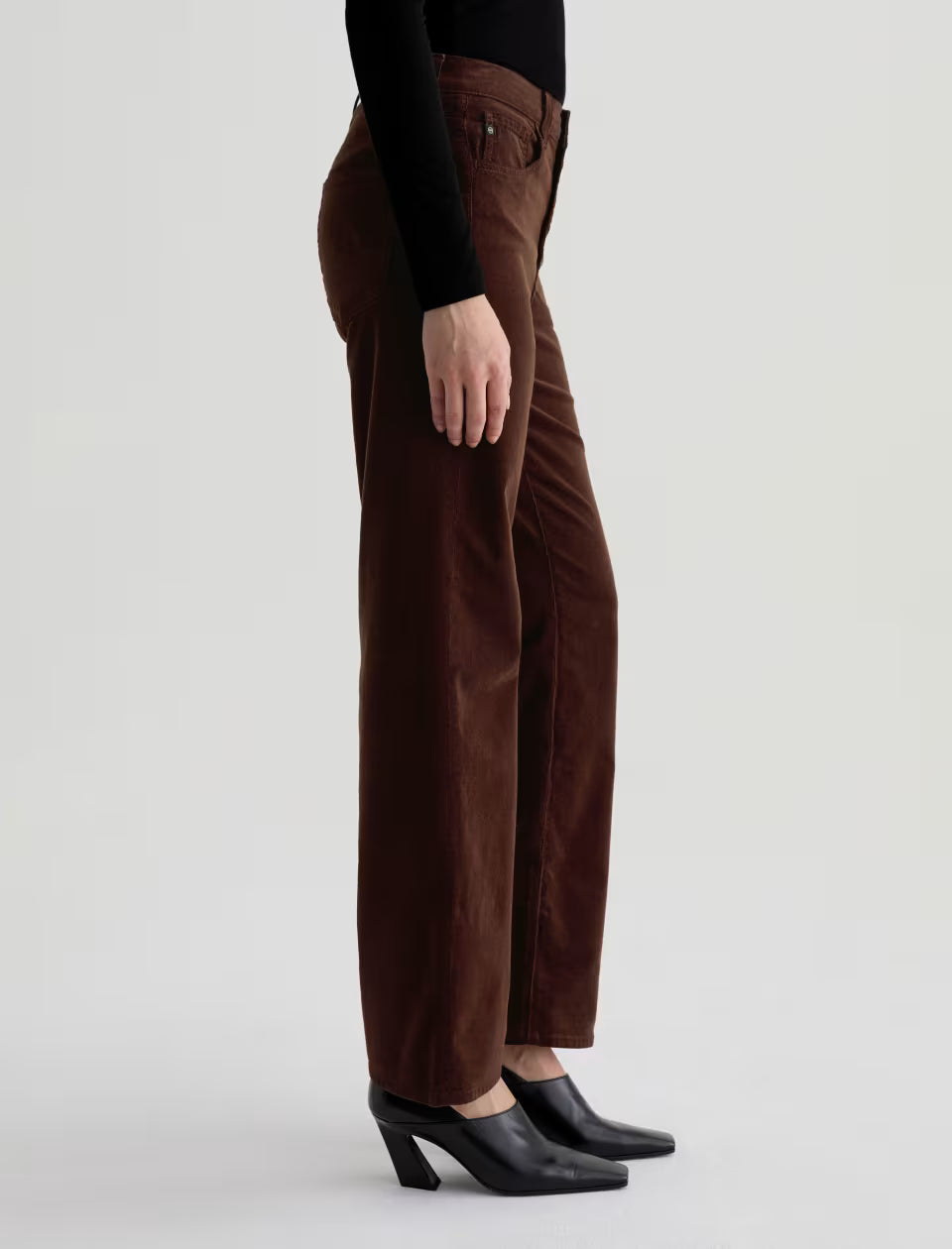 Ag Brinley Corduroy Mid-Rise Straight In Coffee Bean