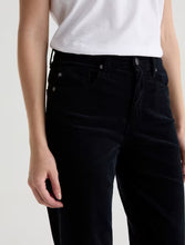 Load image into Gallery viewer, AG Brinley Corduroy Mid-Rise Straight in Super Black
