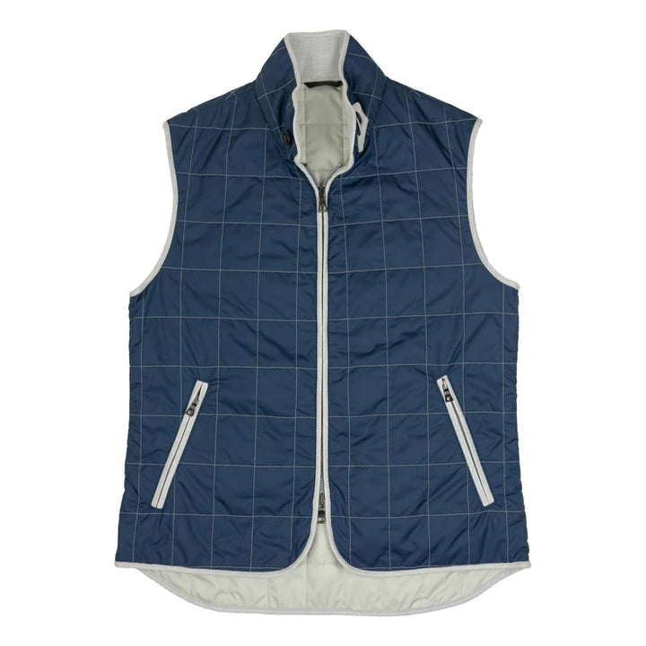 Waterville Italian Quilt Vest-Navy