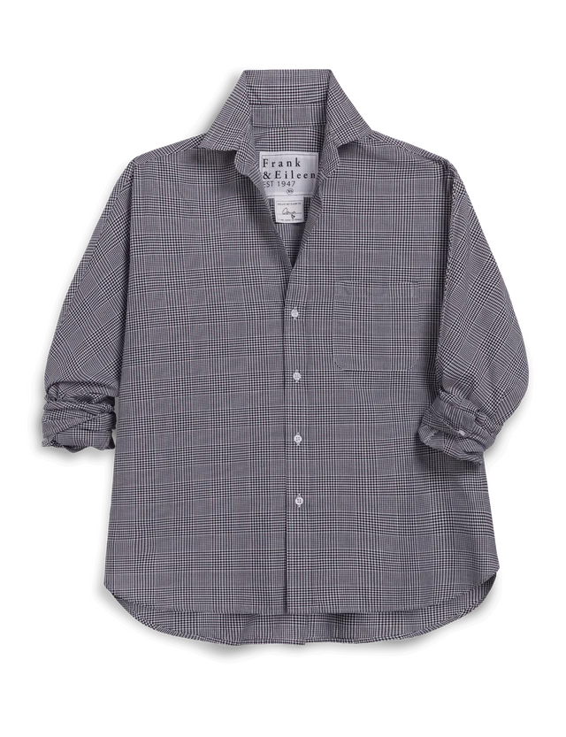 Frank &amp; Eileen Oona Continuous Sleeve Button-Up In Black And White Plaid