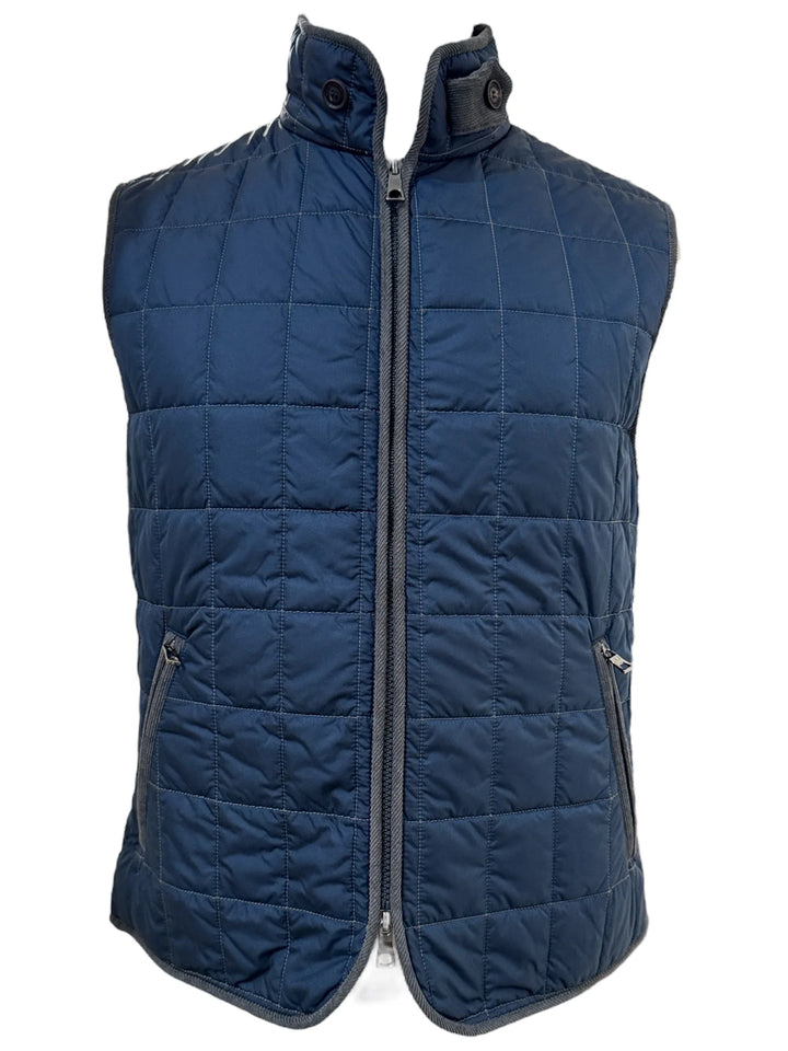 Italian Quilt Vest In New Navy