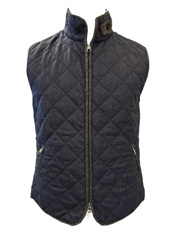 Waterville Theo Wool Vest In Navy