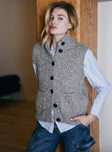 Load image into Gallery viewer, Autumn Cashmere Button Front Vest in Stormy
